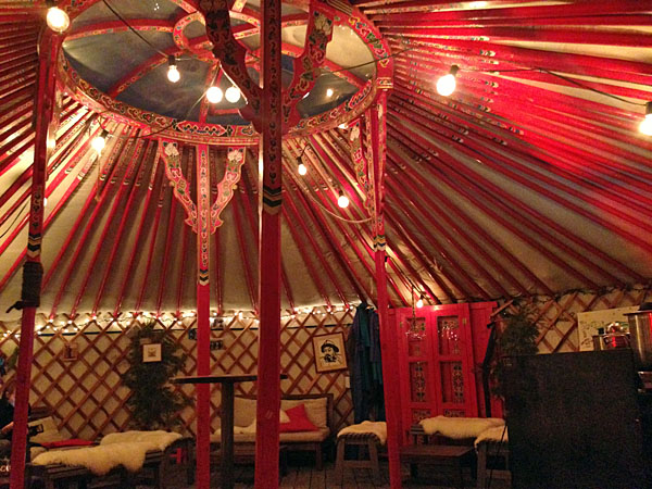 The beautiful Mongolian yurt on FoodLab's terrace