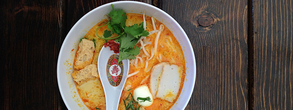 best restaurant montreal South East Asian laksa lemak soup at Satay Brothers